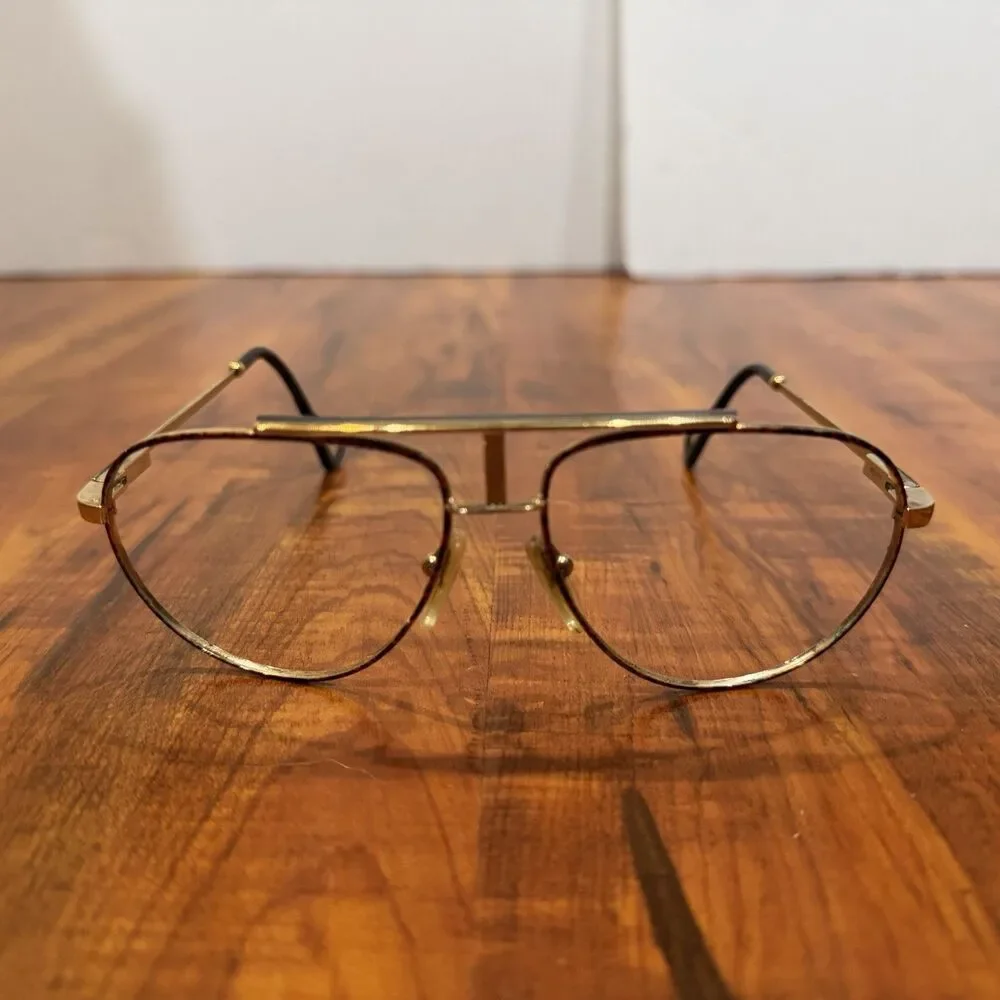 Vintage Jean Claude Killy Tortoise 59-15-130 Aviator Style Glasses Frames Only